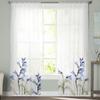 3D Flower Blue Flower Sheer Curtains for Living Room Bedroom Kids Room Tulle Window Treatment Drapes