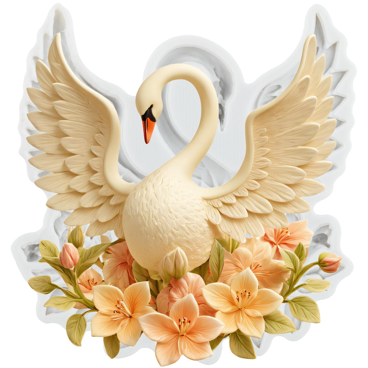 

Силиконовая форма Лебедь Формы для мастики Лебедь Инструменты для украшения торта Топпер для кекса Конфета Смола Глина Шоколад Форма для гампасты серый