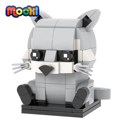 MOOXI Animal Series 158Pcs MOC Bricks Raccoon BrickHeadsed Building Block Kids Education Toys For Children Birthday Gift MOC7222