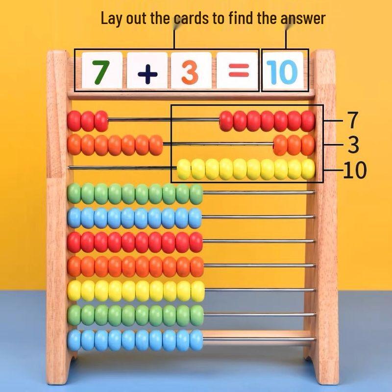 Children's Elementary Abacus: Mental Math, Addition & Subtraction Teaching Aid, Teacher-Recommended Educational Toy & Counting Frame for Students