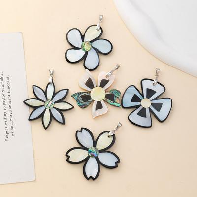 1 Pç Pingente de Concha Natural, Pingente em Forma de Flor de Estilo Rústico para Colar Unissex DIY Chaveiro Acessórios para Pendurar, Liberte a Criatividade na Fabricação de Joias