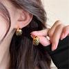 Moderne C-förmige Ohrringe mit Leopardenmuster, bequemer, leichter Schmuck aus Legierung, perfekt für lässige oder formelle Styles