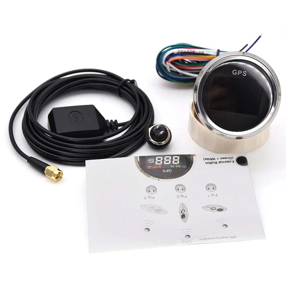 Digital Mini 52mm GPS Speedometer Gauge+GPS Antenna Speed Sensor Motorcycle Boat Odometer Meter ATV UTV Marine 12V/24V