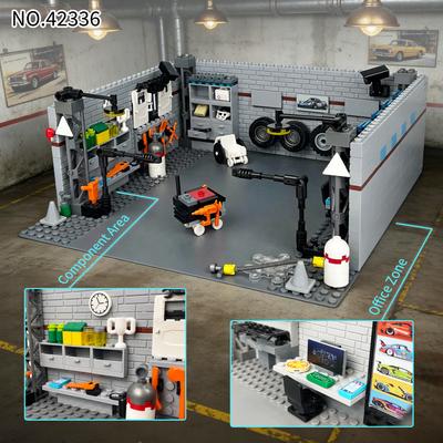 404PCS MOC City Series Car Repair Shop Scene Building Toy