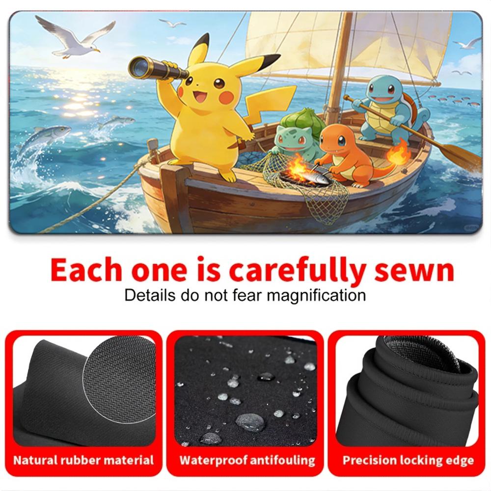 Pokemon Ash Pikachu Beach Volleyball Gaming Mouse Pad NonSlip Desk Mat 30x80x0.2cm