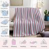 Red and Blue Stripes Flannel Blanket Warm Soft Halloween Christmas Couch Warm Cozy Decorative Decor Gift for All Season