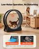 Cat Exercise Wheel, 120 Cm Wooden Cat Running Wheel for Indoor Cats Up To 12.7 Kg, Cats Treadmill with Carpeted Runway & Locking Mechanism, Quiet