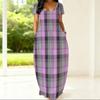Women Loose Round Neck Short Sleeve Dress Plus Size Summer Light Casual Outfit
