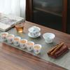 White Porcelain Tea Art Teaching Tea Set Travel Portable Bag Ceramic Kung Fu Tea Set Tea Artist Training Examination