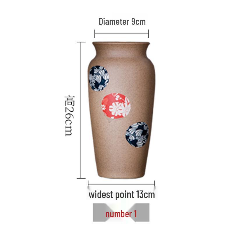 Modern Minimalist Chinese Pottery Vase for Floor Standing Dried Flower Arrangements