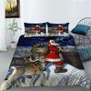 3D Christmas Bedding Set Santa Claus Down Duvet and Pillowcase 2/3 Pieces Christmas Festive Atmosphere Home Decoration