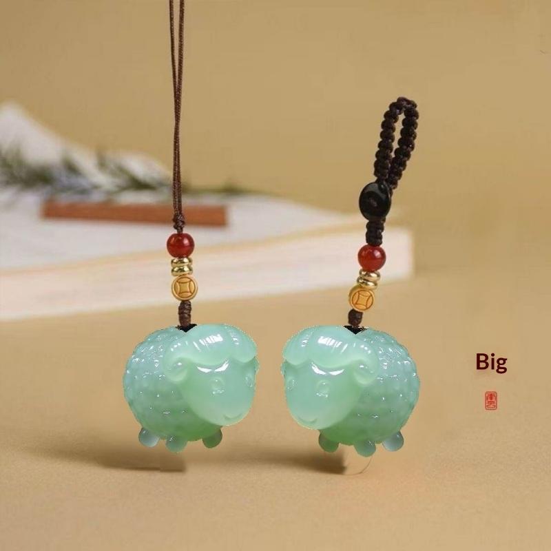 2027 Year Of The Sheep Keyring Gold Tone Foil Charm Car Bag Ornament Lucky New Year Gifts