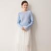 Women's Color Block Cashmere Sweater – 100% Pure 7 Gauge Single Ply, Soft, Skin-Friendly Pullover with Round Neck.