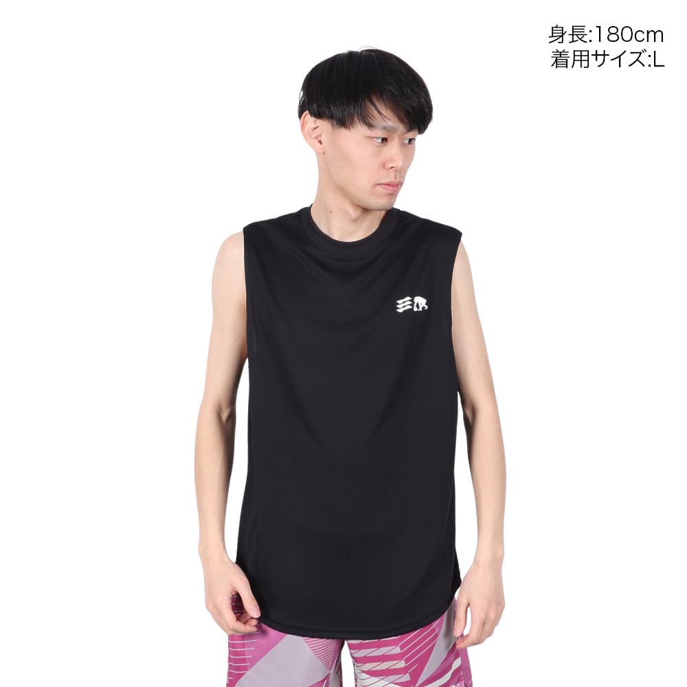 EGOZARU Basketball Wear One-Point Dual Logo Sleeveless Shirt EZSS25UNT001C001 (Black/L/Men's, Women's)