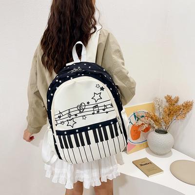 Schultasche Polka Dot Klavier Hochwertige Schultasche Schülerin Koreanischer College-Stil Reiserucksack Mittelschülerin Rucksack