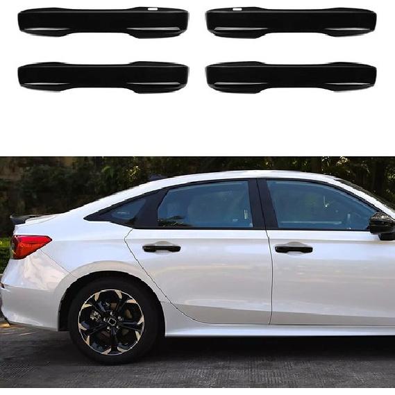 For -2024 Honda Civic Gloss Black Exterior Door Handle Cover Trim 4pcs Set