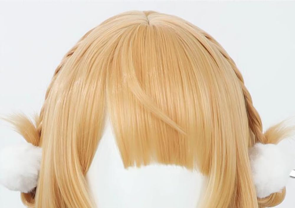 Shigure Ui Cosplay Wig, Gold, Heat-Resistant, with White Hair Accessory, Perfect for Halloween Costumes and Photoshoots