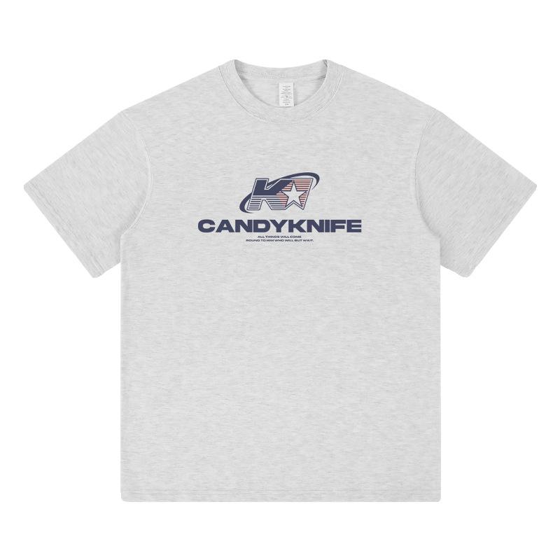 Arc Print American Retro Unisex Sommer Locker Geschnittenes T-Shirt