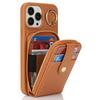 For iPhone 14 Pro Max Case with Zipper Pouch/Ring Kickstand/Strap Litchi Texture PU + TPU Phone Cover