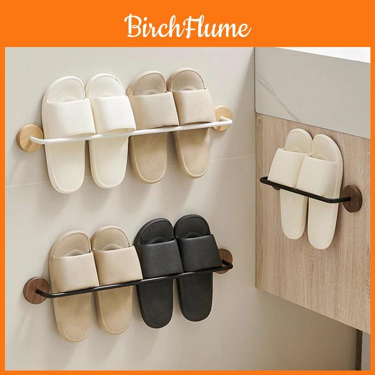 Modern Walnut Wood No Drill Shoe Rack Wall Mount With Water Drainage For Home Entrance