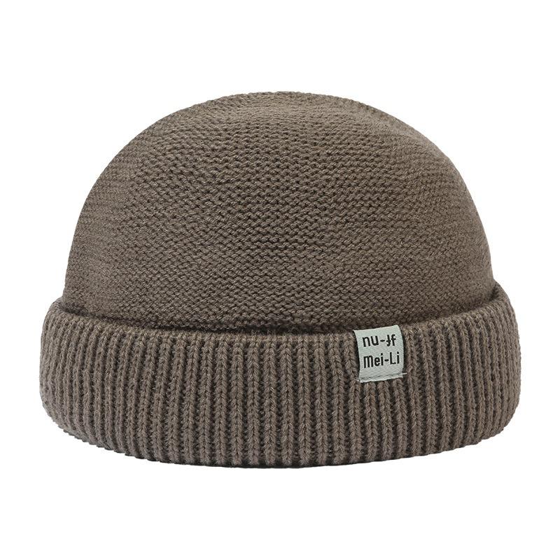 Fashion Versatile Solid Color Cold-proof Melon Skin Knitted Hat Warm Men Yuppie Hip-hop Cold Hat Tide