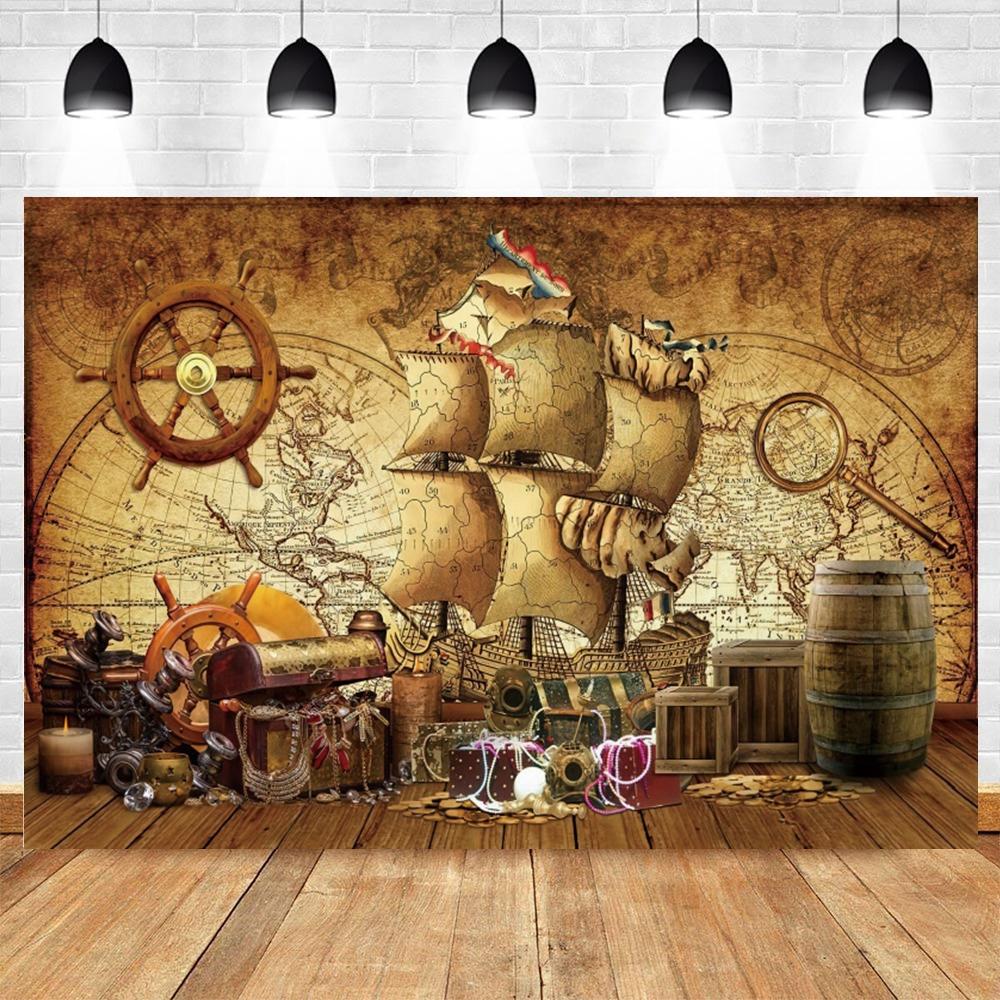 Nautical Theme Baby Party Background for Photography, Sailboat, Boat, Starfish, Wooden Board, Sailor Portrait, Photo Background