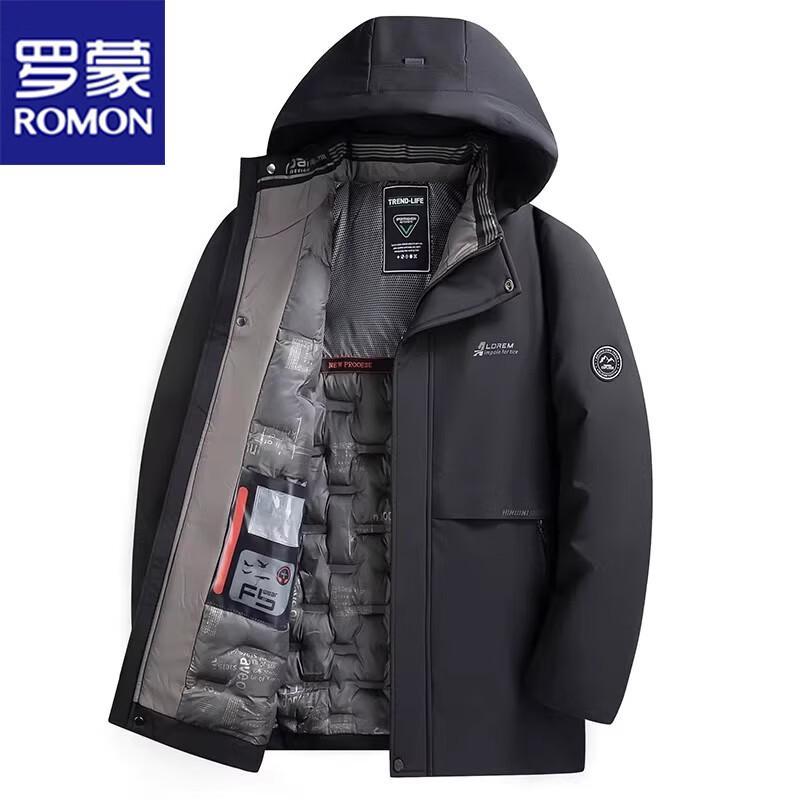 ROMON Men's Thickened Hooded Padded Jacket
