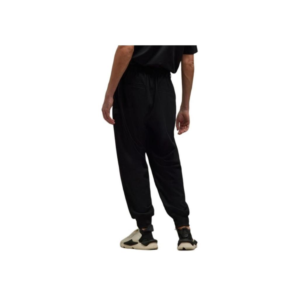 Y-3 Solid Color Drawstring Cuffed Casual Pants Men Bottoms Black IL2148