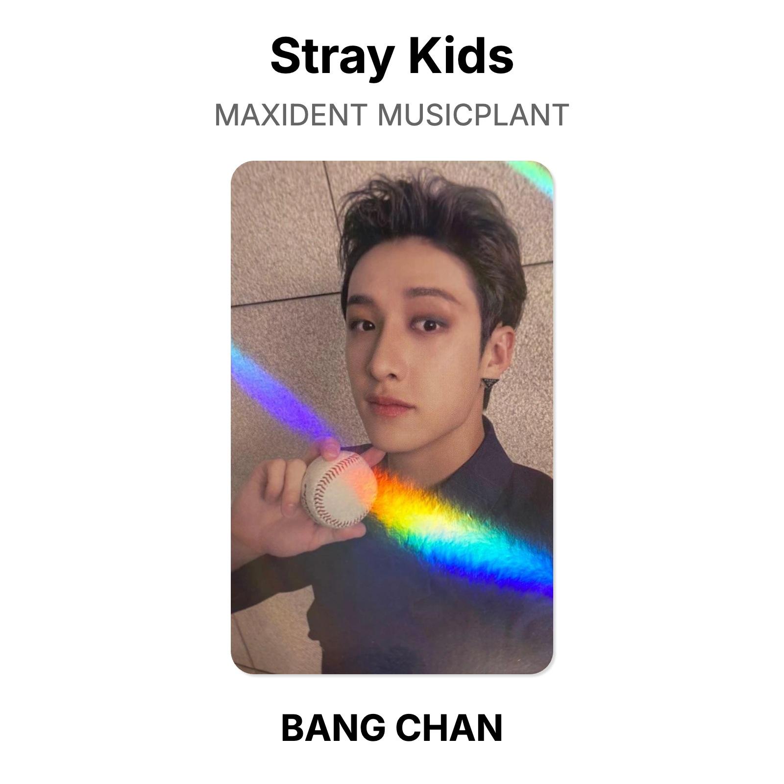 Stray Kids MAXIDENT MUSICPLANT Официальная фотокарточка BANG CHAN gray
