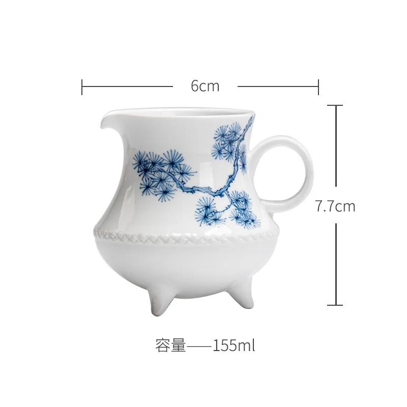

155ML Hand-painted Pine Wind Tea Pitcher Handmade Tripod Handle Cha Hai Household Justice Cup Teaware Decoration Accessories