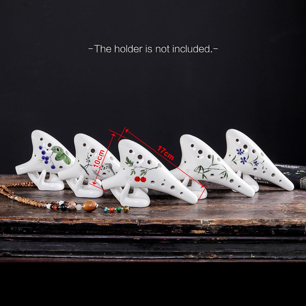 12 Holes Round Head Ceramic Ocarina Alto C Hand Painted Musical Instrument with Lanyard Music Score
