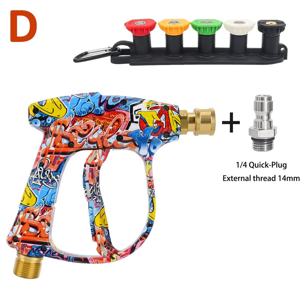 High Pressure Street-art-themed Washer Water Gun for Car Cleaning Hose Connector For Karcher Nilfisk Lavor Bosch