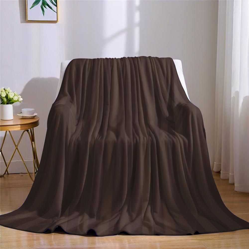 Coperta in Flanella a Righe Marrone Scuro Calda Morbida Halloween Natale Divano Caldo Accogliente Decorativo Decorazione Regalo per Tutte le Stagioni