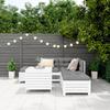 6 Piece White Garden Sofa Set Solid Pine Wood