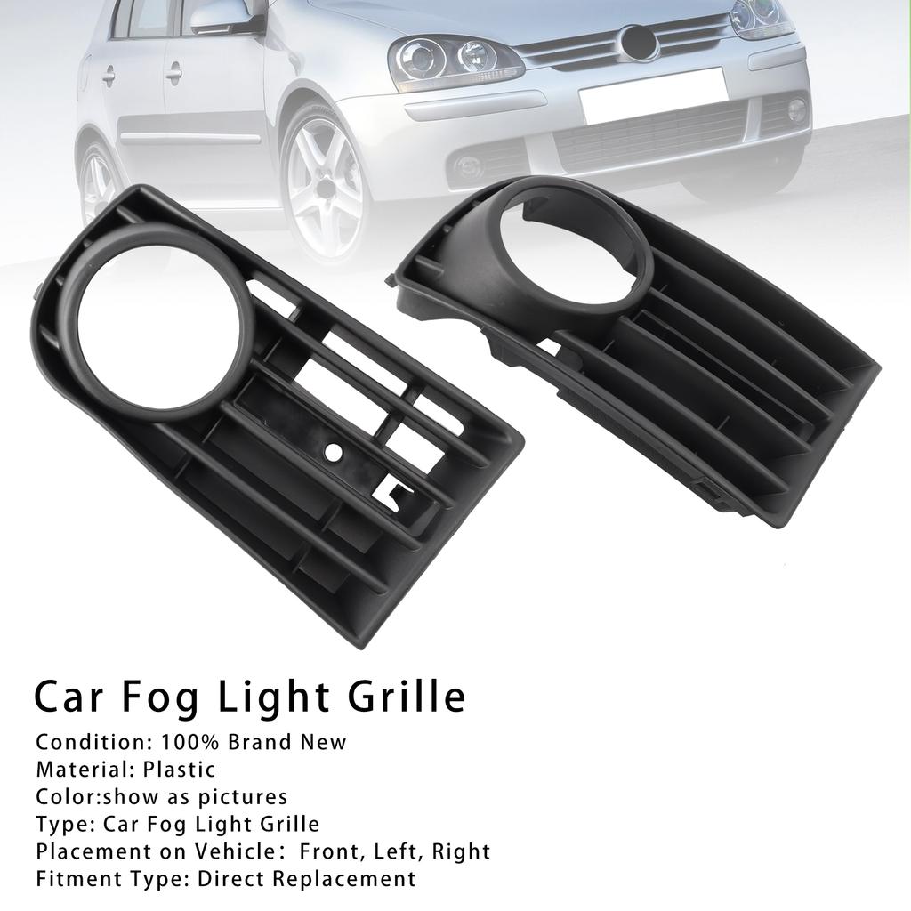 1 Par Frontfanger Tåkelys Grilldeksel Bezel For VW Golf V MK5 2005-2009