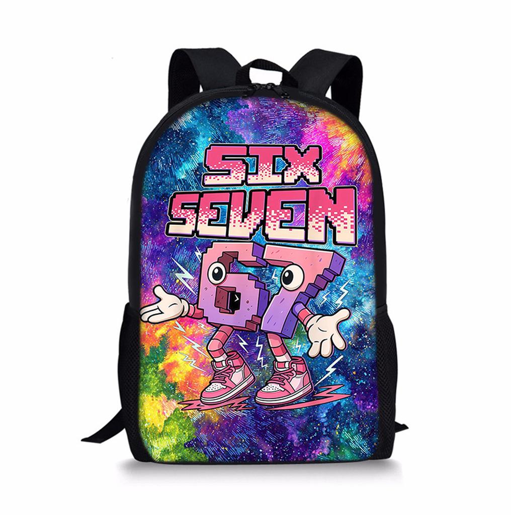 Beliebte jugendliche 67 sechs sieben Schüler Schultaschen Notizbuch Rucksäcke 3D-gedruckte Oxford Wasserdichte Jungen/Mädchen Reise-Taschen