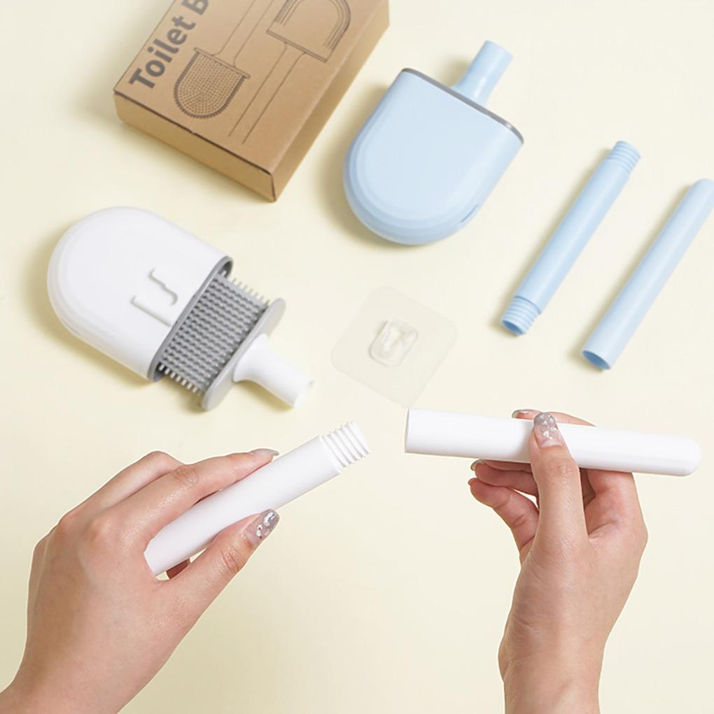 PP Toilet Bowl Brush Portable TPR Head Wall Mounting Detachable Long Handle Odorless Draining Bracket Brushes Accessories