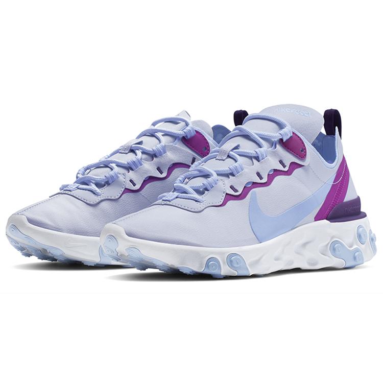 New Nike React Element 55 Football Grey Psychic Blue Women's BQ2728-008