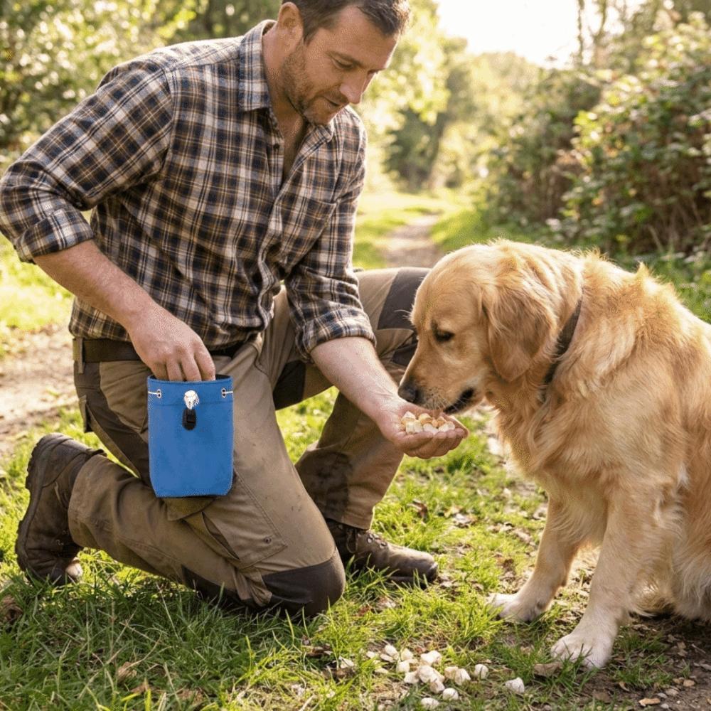 Leak-proof Dog Treat Pouch Waterproof PU Food Dispenser Bag Pet Snack Pouch  Travel