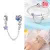 Charm Bead Charms Plata Fantasy Cats Paw Cute Safety Chain Copper Colors Ideal For Charm Bead Charms Copper Colors Authentic Bracelets for Jewellery