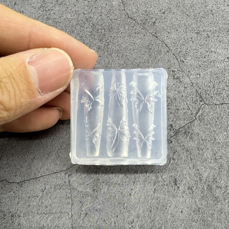 Moule Transparent en Silicone pour Nail Art Exquis Fait Main Papillon Nœud Fleur Accessoire 3D pour Nail Art Bricolage Moule Créatif pour Nail Art Cadeau