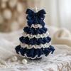 Yousheng Handmade Crochet Christmas Tree DIY Crochet Christmas Tree Kit with Bow Faux Pearl Decor Holiday Craft Starter Set for Beginners