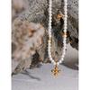 Yhpup Elegant Imitation Pearl Bead Handmade Chain Stainless Steel Chic Golden Pendant Fashion Necklace Collar Jewelry Women Gift