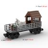 MOC Train Animal Transport Vehicle Building Block Modular Train Chassis Set Sheep Horse Cow Pig Truck DIY Toys for Boys