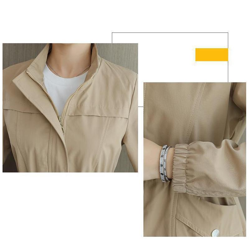 Fashion New Double Layer Women Windbreaker Spring Autumn Short Coat Fashion Stand Up Collar Ladies Jacket