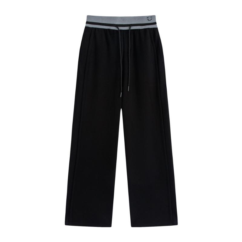 New gray casual pants women's autumn lazy drape high waist straight pants slim loose drawstring sweatpants