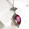 Batman Gothic Red Crystal Necklace For Women Halloween Party Jewelry