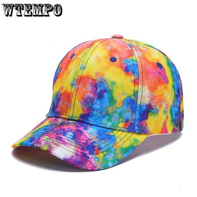Tie-Dye Hip-Hop Hut Outdoor Sonnenschutz und Schattenspende Baseballkappe Herren Duckbill-Hut Sommer