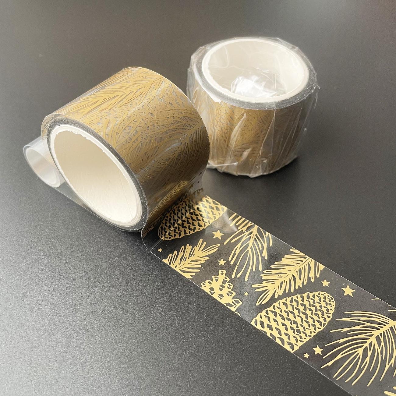 30mm * 3m Creative Laser Gold Waterproof Transparent Decorative Tape DIY Diary Phone Case Scrapbook Aesthetic Masking Tape 30mm X 3m