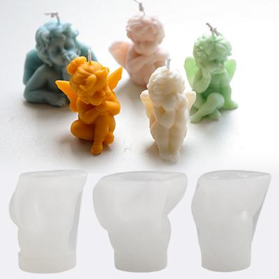 1 Adet Kokulu Mum 3D Melek Silikon Kalıp Kil Malzemeleri Sabun Reçine Kalıbı Fondant Kek Çikolata Kendin Yap